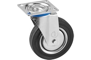 Metafranc 800910 Rueda giratoria diámetro, 135 x 105 mm, Goma Maciza, rodamiento de Rodillos, Ø 160 mm