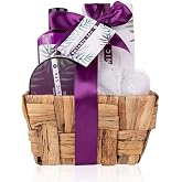 Accentra BOTANIC SPA Green Tea &amp; Lemon Verbena Bath Set | Personal Care Kit with Shower Gel, Body Lotion, Mesh Sponge, Lilac