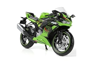 RISOPEN 1/12 Kawasaki Ninja Moto Modèle Jouet Mini Alliage Métal Diecast Moto Modèle Vert Moto Modèle Jouet Sport Moto Course Modèle Collection Cadeau pour Hommes Enfant Garçon (ZX-6R)