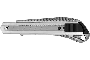 Westcott E-84028 00 18 mm Aluminium Alloy Snap Off Blade Knife with Ergonomic Handle - Grey