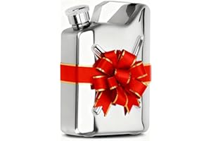 WOO LANDO Flasque en forme de jerrican 180ml en acier inoxydable – Bouchon à vis – Design original et compact pour le plein air