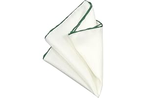 PB Pietro Baldini Fazzoletto di seta - Fazzoletto bianco sporco arrotolato a mano con contrasto di colore - 100% seta - Elegante per abito o giacca - Made in Italy - 30 x 30 cm