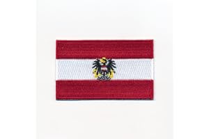 HEGIBAER 0949 A, Austrian Vienna Flag Sew-On Badge / Iron-On Patch, 40 mm x 25 mm