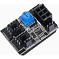 MEIRIYFA 3 Pin 4 Pin Fan Adapter PWM PC Chassis Cooling Fan Hub 8 Way Splitter 12V Speed Controller with 6 Pin Power Port