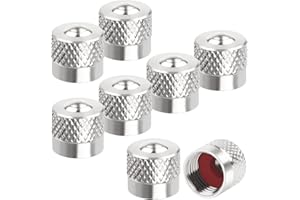 Yeepeo 8 Stück Ventilkappen Auto, Metall Autoventil Kappe mit Gummiring Dichtung Ventildeckel Reifen Ventilkappen, Ventilabdeckung Radventilkappen Autoreifen Ventilkappen für Auto Motorrad Fahrrad