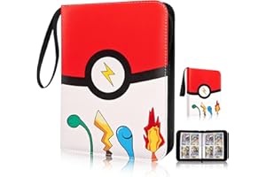SUDWASI Trading Card Binder with Zipper,Trading Card Holder for Cards,Trainer Trading Card Album,Removable Card Holder 50 Pages, Can Hold 400 Cards,Card Folder Gifts for Boys Girls Collector
