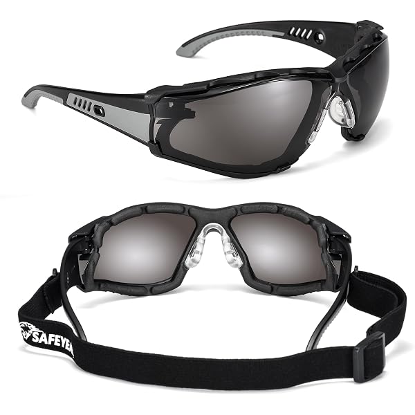 HSE SportEyes Occhiali Sportivi Con Protezione UV400 E Filtro HLT, Lenti Fumé, Antintoppo