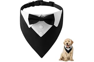 Hunde Smoking Bandana UieaMsio Hunde Halstuch Halstuch Hund Personalisiert Halstuch Hund Weihnachtshund Bandanas Verstellbar Hundekostüm Formale Hund Hochzeit Outfit Für Geburtstag Party (S)
