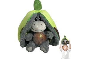 Generisch Atmendes Stofftier - Schlummer Kuscheltier Mit Atembewegung | Atmendes Kuscheltier Esel | Erdbeeresel Plüschtiere | Schlafender Plüsch Esel | Kinder Spielzeug Für Frühkindliche Bildung