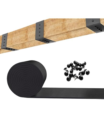 Nastro Adesivo Per Travi Finto Legno – Rivestimento In Pelle PU Effetto Metallo, Larghezza 4 Pollici Con Puntine