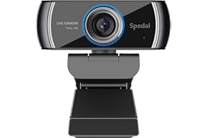 Spedal Webcam Streaming avec H.264, Caméra PC USB 1080P Full HD avec Double Microphone Intégré Compatible avec Windows, Mac