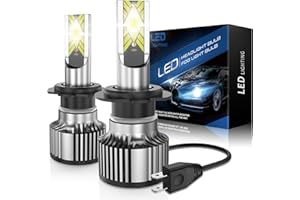 PPYYEMU Lampadine H7 LED, 100w 22000LM 6500K Luce Bianca Ad Alta Luminosità, Fari Per Auto 12v, Kit Di Conversione Alogena, Plug and Play