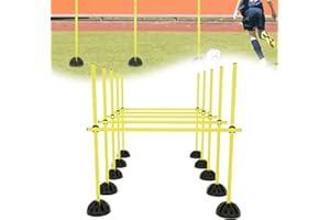 ORHEYA Agility Grid Set Sprungstangen Set Trainingsstangen Agility Hürden für Konditionelles Training, Hobby Horse Hindernisse mit 15 Stangen, 10 Standfüße und 10 Clips