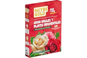 NutriGold® fertilizante Rosas y Flores | Abono para Rosas, Flores y Plantas Floridas - Estimula Floraciones Ricas e Intensas - 100% Natural Km0 - Sólido 800g + 50g Gratis