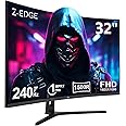 Z-Edge 32-inch Curved Gaming Monitor 16:9 1920x1080 240Hz 1ms Frameless LED Gaming Monitor, UG32P AMD Freesync Premium Display Port HDMI Built-in Speakers