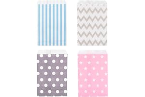 EAST-WEST TRADING ewtshop® 100 Stück Papiertüten Geschenktüten Candy Bar Tüten, Geschenktüten, Geschenkbeutel Süssigkeiten Beutel, Bonbon Taschen, 4 Verschiedene süße Designs