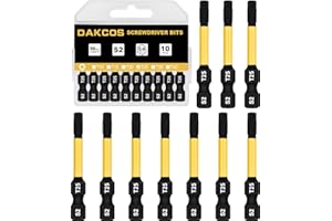 DAKCOS T25 Bit long, Torx Bit T25, asortyment bitów S2, końcówka wkrętaka 1/4 trzpień sześciokątny (długość 50 mm, 10 sztuk)