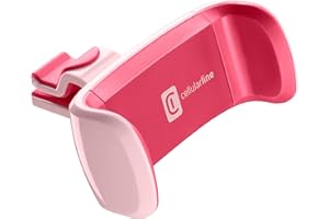 Cellularline | Car Holder - Universal | Support Voiture pour Smartphone Ultra-coloré - Orientable à 360 ° - Fixation dans Le Véhicule au Moyen d’Un Crochet aux Grilles d’aération - Rose