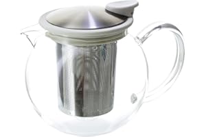 ForLife Théière en verre avec passoire dans le panier, env. 74 ml, noir/graphite/750 ml blanc