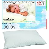 PERLARARA IL GUANCIALE Culla Cuscino Baby Lettino Puro Cotone E Fibra Anallergico CM 40 x 60 Lavabile