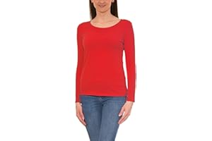 Alkato Damen Langarm Shirt mit O-Ausschnitt