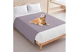 HOUYA-TEC 200 x 130 cm Zmywalne maty dla psów, wodoodporne pokrowce na sofę i narzuty dla psów, chłonne maty dla psów, mata do treningu psów (jasnoszara, L)