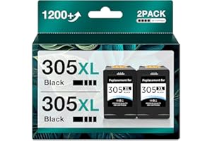 SHENGLANGFR 305 305 xl 305xl Inkjet cartrucce inchiostro Nero per Cartucce HP 305 Nero HP 305 xl inchiostro Stampante HP 305 DeskJet 2700 2710 2720 DeskJet Plus 4100 (2 Nero,2 Pack)