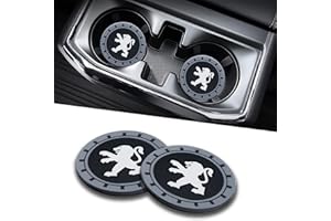 DDFF 2 Pezzi Sottobicchieri per Auto, Auto Accessori Interni, Gomma Antiscivolo Sottobicchieri per Auto, Adatto pe 107 207 407 408 206 306 307 308 406 806 3008 4008