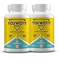 YouWeFit Omega-3 Fish Oil (2 X 60 Capsules) | 1000mg Daily Strength Fish Oil Capsules (180mg EPA & 120mg DHA) | No Fishy Burps | For Heart, Skin & Brain Health