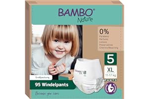 ‎BAMBO NATURE Bambo Nature Windeln Pants Größe 5 (11-17kg) - 95 St. Monatsbox | Windelhöschen mit verbesserter Auslaufsicherheit | Ultimativer Komfort & Freiheit für aktive Kinder | Dermatologisch getestete Nappies