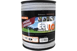 Ellofence Ruban de clôture 12,5 mm, qualité supérieure pour clôtures extra longues (200 m)