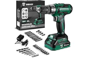 Taladro eléctrico inalámbrico: DEKOPRO Taladro de Bateria de 20 V para mujer,Taladradora con batería y cargador, kit de taladro de 20 voltios