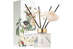 Airkeep Doftspridare 150ml, Clean Aldehydes Musk Reed Diffuser Set, Rose doftspridare, luftfräschare för rum, badrum, kontor