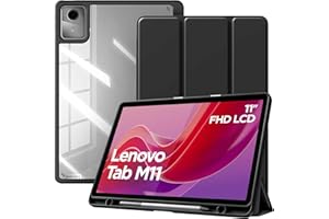 TiMOVO Etui kompatybilne z Lenovo Tab M11 TB330 z uchwytem na długopis, smukłe etui ochronne z przezroczystym tyłem, obsługuje automatyczne uśpienie/budzenie