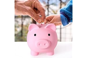 VKWE Piggy Bank for Boys Girls Toddlers Kids Adults,Cute Coin Cash Money Box,Unbreakable Money Bank Decoration Savings Coins Cash Fun Gift (Pink)