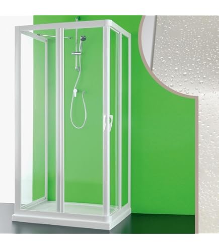 BIJON U Form Duschkabine 100x70cm - Dreiseitig Mit Pendeltür Klarglas