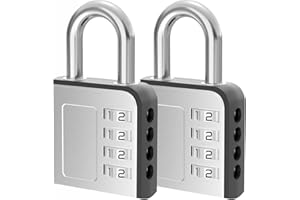 JYSDCXC Zamek szyfrowy, kłódka z kodem numerycznym, 4-cyfrowy, masywna stal hartowana, resetowana, odporna na warunki atmosferyczne, do drzwi, walizkowych, szkoły, na salę gimnastyczną, zamek TSA