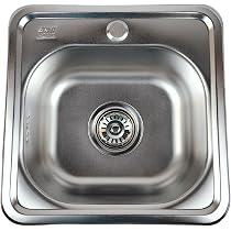 Kindred Edelstahl-Spülbecken – 38,1 X 38,1 Cm, Einzelbecken – Mit Sieb, Schallabsorbierend