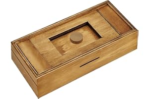 AURVIVIA Wooden Puzzle Box with Hidden Compartment Intelligent 3D Brain Teaser Magic Drawers Puzzle Case for Teens Adults Money Cards Holder Brain Game Wood Puzzuling Case for Secret Surprise Gifts