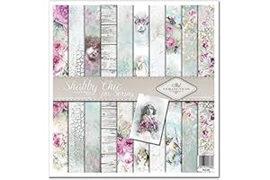 ITD Collection - Emballage Scrapbooking 12 x 12 pouces, Papier Scrapbooking, Papier Décor, Papier Carton - 310 x 320 mm (SLS-008 - Shabby Chic for Spring)- HS code 48025890