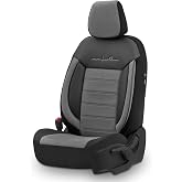 Comfortline Design Tay T&uuml;y&uuml; S&uuml;et Oto Koltuk Kılıfı Ekstra Destekli Tam Set Premium (Gri-Siyah)