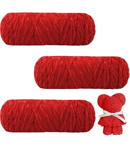 Chenille Chunky Wolle Zum Häkeln – 6 Rollen à 50 G, Weiches Velvet-Garn Für Mützen, Schals & Decken