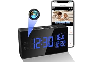Nisanmoon Cámara Espía WiFi 2.4/5G, HD 1080P Cámara Oculta, Reloj Despertador Mini Cámara WiFi, Cámara Oculta con Visión Nocturna y Detección de Movimiento para App Vista Remota