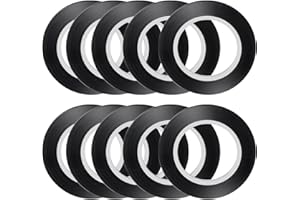 AIEX Whiteboard Band Markierungsband Tafel Tabelle Band Grafisches Diagramm-Band, Schwarzes Klebeband, Kunstband, Gittermarkierungsbänder,10 Stücke (Breite 3mm)