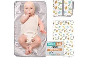 TENDS Cambiador bebe portatil impermeable - Cambiador bebe de viaje plegable acolchado que Mantiene al Bebe Cómodo y Limpio - Perfecto como Regalos Originales para Bebes Recien Nacidos