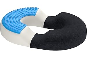 bonmedico Coussin Coccyx Orthopédique - de Chaise Bureau - de Siège Ergonomique pour Bureau et Voiture - Bouée Médicale Ergonomique en Gel et Mousse à Mémoire de Forme (Noir Velours, Large)