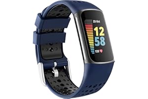 Baaletc Bransoletka kompatybilna z Fitbit Charge 5 / Fitbit Charge 6, podwójne kolory, pasek silikonowy do Fitbit Charge 5, oddychający pasek zamienny do Fitbit Charge 5