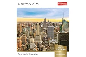 New York Sehnsuchtskalender 2025 - Wochenkalender mit 53 Postkarten: Der Big Apple in einem Foto-Kalender für den Tisch. Aufstellkalender mit 53 ... zum Aufhängen (Sehnsuchtskalender Harenberg)