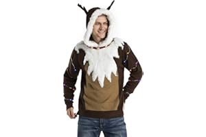 OFF THE RACK Pull de Noël Laid, LED Sweat à Tricoté Drôle de Noël pour Hommes avec Un Renne Elfe Lama et Un Arbre de Noël, Sweat-Shirt Festif Unisexe pour Noël