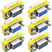Xiatiaosann 6 PCS DB9 Male to Male/Female to Female, RS232 Gender Changer, 9 Pin Data Transfer Serial Port Adapter Connector